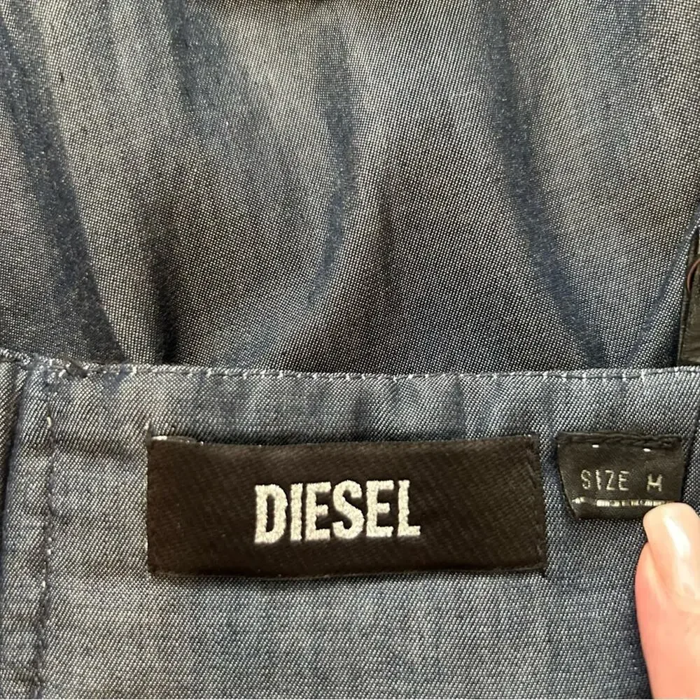 Diesel Leather Star Pattern Corset Spaghetti Strap Dress Medium